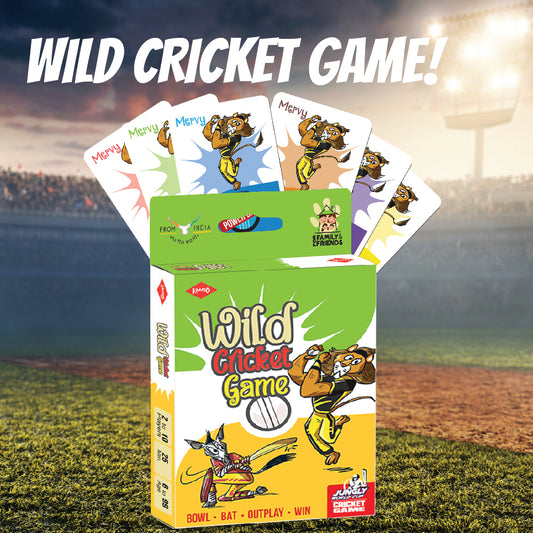 JUNGLY Wild Cricket Card Game (Pack of 25)