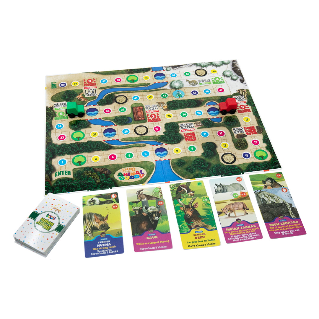 Kaadoo Animal Buddy Indian Jungle | Board Game for 4-6 years old | Board Game for Kids and Families | Learn about Indian wildlife